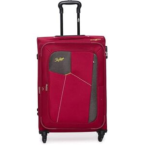 ZOUK Avasa Himalayan Trails Polyester Soft 4 Spinner Wheel 360° Rotating Set of 2 Medium and Large (60+70 cm) Grey Trolley