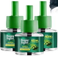 Happy Nights Neem Mosquito Refill | Herbal Neem Repellent | Repellent | Insect Vaporizer | Prevent from Dengue | Completely Herbal Safe for Children | 45 ml (Pack of 3 Refill plus 1 machine)
