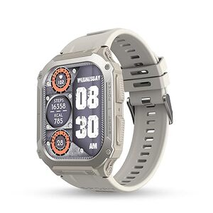 Pebble Bravo 1.99" (5.05 cm) Infinite Display, Bright HD Display 600Nits BT Calling, One Time BT Connect, 520 mAh Battery, Health Suite, Multi Sports Mode, Rugged Built - Military Grey