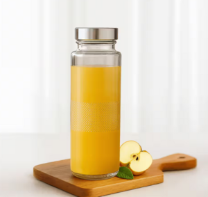 Instamart : Glass ideas Comfy Bottle Dotted with Steel Cap (500ml) 