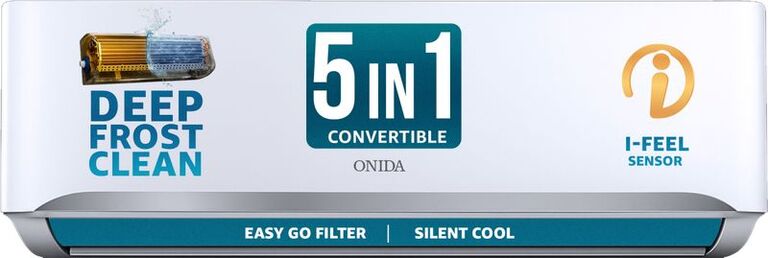 53% off on - ONIDA 2025 Model 1.5 Ton 5 Star Split Inverter 5-in-1 Convertible,Silent Cool, Gold Fin Coating AC  (IR195GLC, White) - Rs. 28490