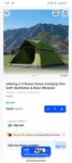  Lifelong 2-3 Person Dome Camping Tent (with Ventilation & Back Window) on Instamart: