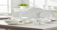 Instamart | Cello Dazzle Series Tropical Lagoon Dinner Set (20 Pieces, Opalware, White) 