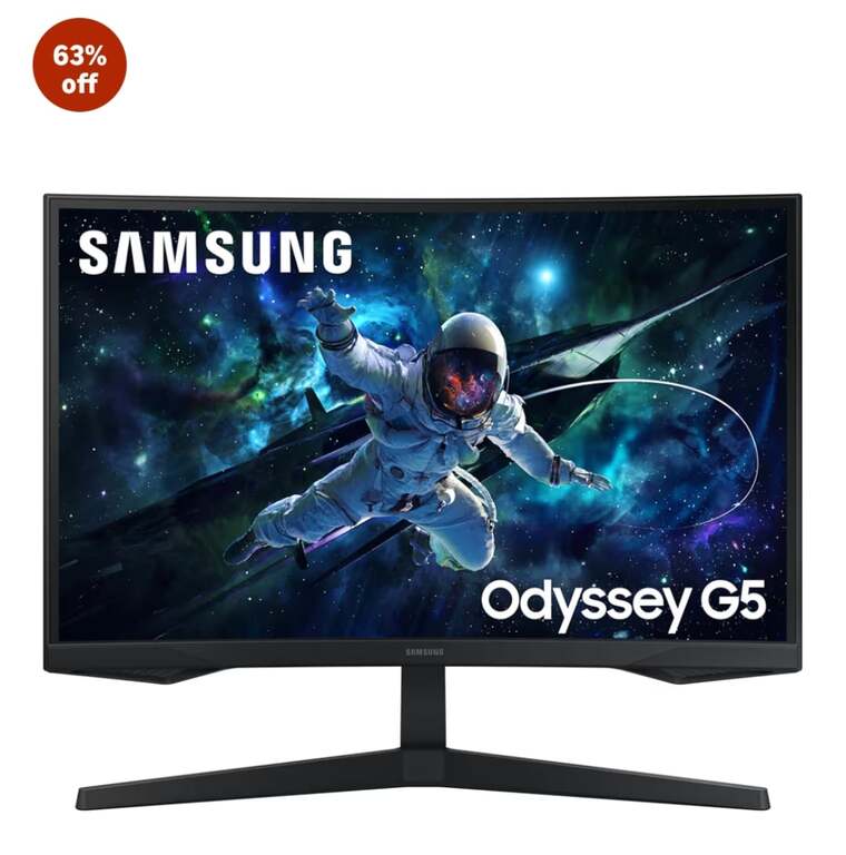 66% off on - Samsung Odyssey G5 2K Curved Gaming Monitor - Rs. 15249