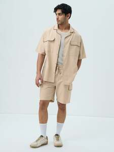 The Souled Store Sand Dune Cotton Solid Shirt