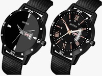 Matrix "Pair of The Year Day & Date Black Watches for Men & Boys (Set of 2)