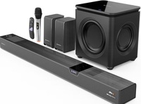 ZEBRONICS 1100 Watts Powerful Soundbar, 7.2.4 Home Theatre, Wireless, Dual Satellites & Driver Subwoofer, Dual Radiators, DTS X,Dolby Atmos, Karaoke UHF Mic, HDMI Earc, Optical (Juke BAR 10000), Black