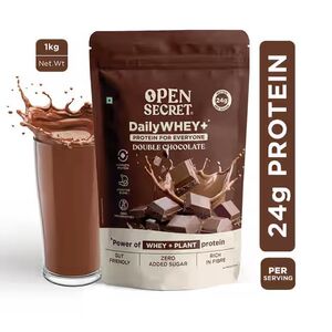 Open Secret Whey+ Protein - Double Chocolate Flavour| 24g Protein Powder 1KG