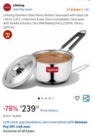 Lifelong Stainless Steel Saucepan