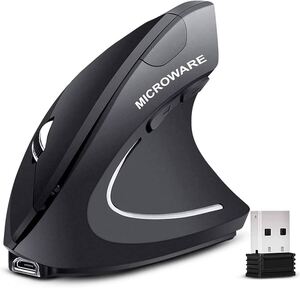 MICROWARE Rechargeable 2.4ghz Wireless Vertical Ergonomic Mouse