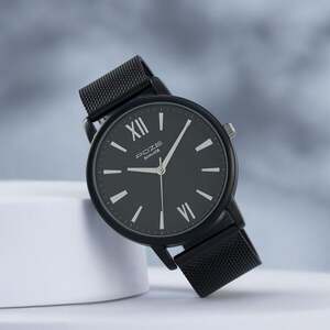 Sonata Poze Quartz Analog Grey Dial Black Mesh Strap Watch For Men