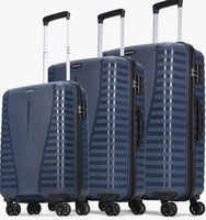Aristocrat 3 Pc Airpro Set Cabin 55cm(Small) Check-in 66cm(Medium) Check-in 75cm(Large) 8 Wheels Spinner Trolley Bags, Hard Case Luggage, Lightweight Bag & Combination Lock|3 Years Warranty (Blue)