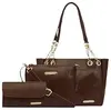 Bagsy Malone Vegan Leather Stylish Tote Bag Pack of 3 