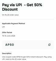 Amazon pay gift card ₹20 @ ₹10