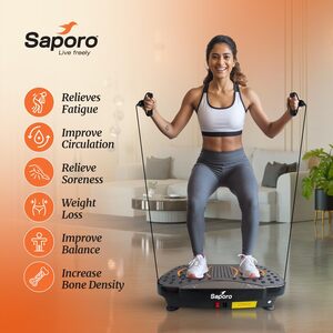 SAPORO VibeX Vibration Plate Exercise & Massage Machine with Remote, Calorie Burning Weight Loss Platform for Home & Gym, Muscle Toning, Fat Burn Massager