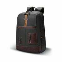 Gear Classic 6 18"/31L Antitheft Large Faux Leather Water Resistant Laptop backpack/Laptop backpack/Casual Backpack/Daypack/Travel Backpack/College Bag For Men/Women(Black-Brown)