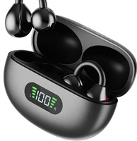 Fire-Boltt Aero Clip OWS Earbud w/Clip-On Fit, Custom EQ, Wireless Bluetooth TWS,50H Playtime, 50ms Low Latency, Display on Charging Case, App Support, Touch Controls, Gaming & Music - Midnight Black