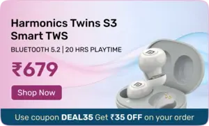 Portronics Harmonics Twins S3 Smart TWS Bluetooth 5.2 Earbuds 