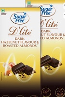 sugar d lite hazzalenut and dark chocolate Bars Pack of 2
