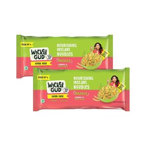 WickedGud Whole Wheat Masala Noodles 240 g Each (Pack of 2, Total 480 g)
