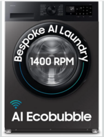 Samsung 9 kg, 5 star, AI EcoBubble, Super Speed, Wi-Fi, Hygiene Steam with Inbuilt Heater, Digital Inverter, Fully-Automatic Front Load Washing Machine @30,390