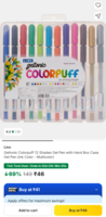 Linc (MOQ - 2)
Geltonic Colorpuff 12 Shades Gel Pen with Hard Box Case Gel Pen (Ink Color - Multicolor)


 MOQ - 2

 DELIVERY FEE - 49