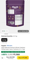2 KG CASHEWS @ 1580