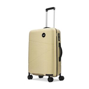 Skybags Swirl Check-in Trolley Bag 65cm | Medium Hard Luggage | 8 Wheels Suitcase for Travel | 3-Digit Combination Lock with Anti-Theft Zipper | Polypropylene | 3 Years Warranty - Unisex (Beige)