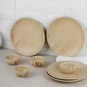 The Earth Store Ivory Italian Ceramic Dinner Set 8 Pieces Serving