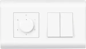 Wipro Northwest (Nowa) Switch Combo of 4M Plate + 1M 6A Switch x2 + 5 Step Fan Regulator, White (Kit 9)