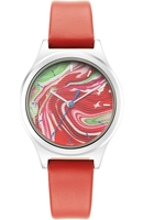 Fastrack Stunners Quartz Analog Multicoloured Dial Leather Strap Watch for Girls-6152SL07