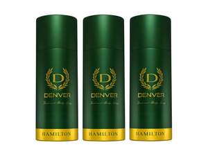 DENVER Hamilton Body Spray For Men - 540 ml (Pack of 3) - Long Lasting Deodorant Body Spray For Men