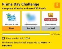 Amazon: Prime Day Challenge,  Complete tasks & unlock ₹375 back offers on shopping (User Specific)
