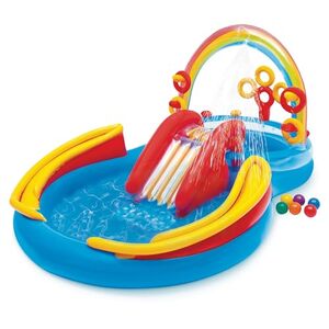 Intex Inflatable Rainbow Ring Water Play Centre, Multi Color