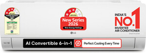 LG 2026 Model 1.5 Ton 3 Star Split Smart Inverter AC
