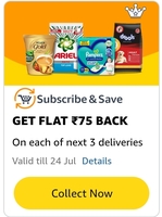 Amazon: Get Flat ₹75 Cashback on Subscribe to any Product of ₹350,  ₹75 back on next two auto-deliveries