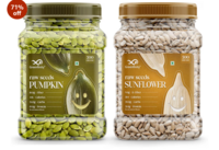 GreenFinity Seeds Combo, 2kg | Pumpkin Seeds 1kg + Sunflower Seeds 1kg | High Protein & Fiber | Raw, Natural & Unroasted | Superfood for Healthy Snacking | Vegan & Gluten-Free. @749