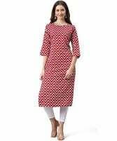 LookMark Women's Crepe Regular Fit Casual Kurti (L)