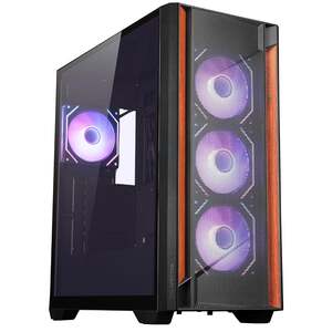 Zebronics Premium Gaming Cabinet, Mid-Tower, EATX/ATX, Upto 360mm AIO Support, 4 Infinity Mirror ARGB Fans, Side Tempered Glass, USB 3.0, 2X USB, Magnetic Dust Filter (Spectra, Black)