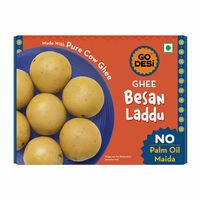 GO DESi Ghee Besan Laddu - 180/150 grams | Made with Pure Cow Ghee | No Palm Oil or Maida | Sweets |

