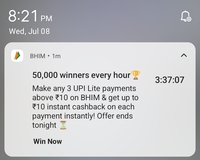 BHIM UPI Lite: 3× ₹10+ Payments = Up to ₹10 Cashback on Each Payment | 50,000 Winners Every Hour
