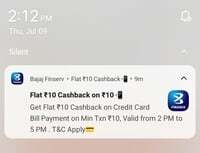 Bajaj Finserv: Flat ₹10 Cashback on Credit Card Bill Payment (Min ₹10) | 2 PM–5 PM (User specific)