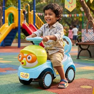 Toyzone Impex Pvt Ltd Toyzone Duck Pilot Baby Ride on - Blue | Car for Kids | Toddlers Push Car with Backrest | Music & LED Light | Under Seat Storage | for Kids 2+ Years