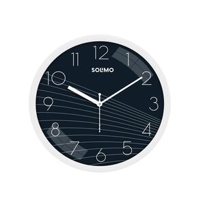 Amazon Brand - Solimo 11-Inch Classic & Modern and Stylish Silent Movement Wall Clock - White & Blue - Analog, Plastic 