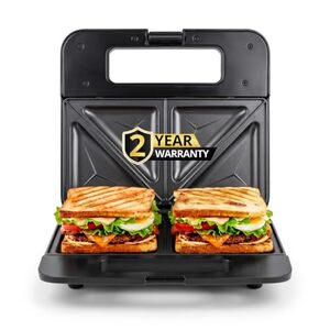 iBELL SM410N 800W Sandwich Maker Electric | Non-Stick Grill & Toast Plates | Handle Lock System | Fast Heating Toaster | Compact Design (Black)