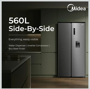Midea 560 L Side by Side Refrigerator, Inverter Compressor, Multi Air Flow Cooling