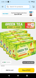 honey lamon green tea ( 100 bag box) 