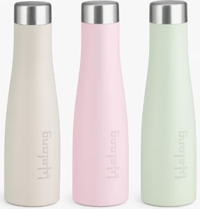 Lifelong Stainless Steel Water Bottle 900ml | Leak-Proof, Rust-Free, Odour-Free & Easy-to-Clean Bottles | Durable Travel, Gym, School & Office Water Bottles with Secure Cap (Pack of 3)