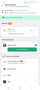 Account specific and resturant specific. At payment page u get rs125cash discount with exchange of 2000 cred coins .cred pay 125+ free cash 40/50 =165/175 