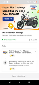 dream ride bike 8 supercoins challenge+ 500 extra off 
